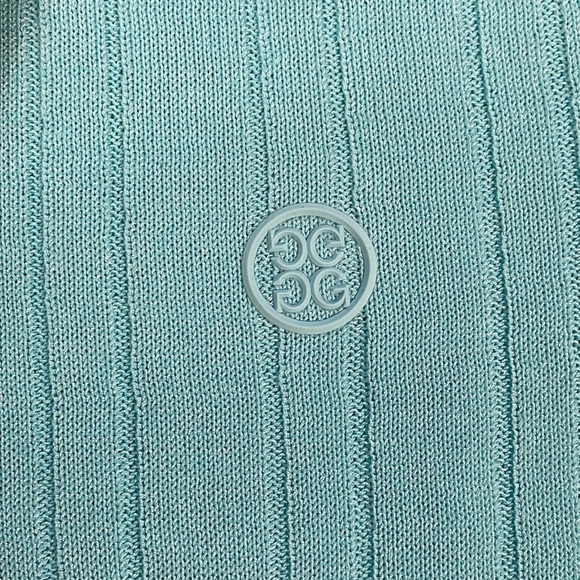 NWT G Fore Cotton Blend Ribbed Short Sleeve Sweater Shirt in Powder Blue Sz XS - Picture 9 of 10